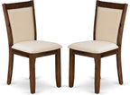 East West Furniture DLMZ5-AWA-32 5 Piece Dining Room Furniture Set Includes a Round Kitchen Table with Dropleaf and 4 Parson Chairs, 42x42 Inch, Antique Walnut