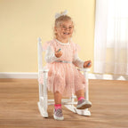 Miles Kimball Custom Childs White Rocker - Pink Font
