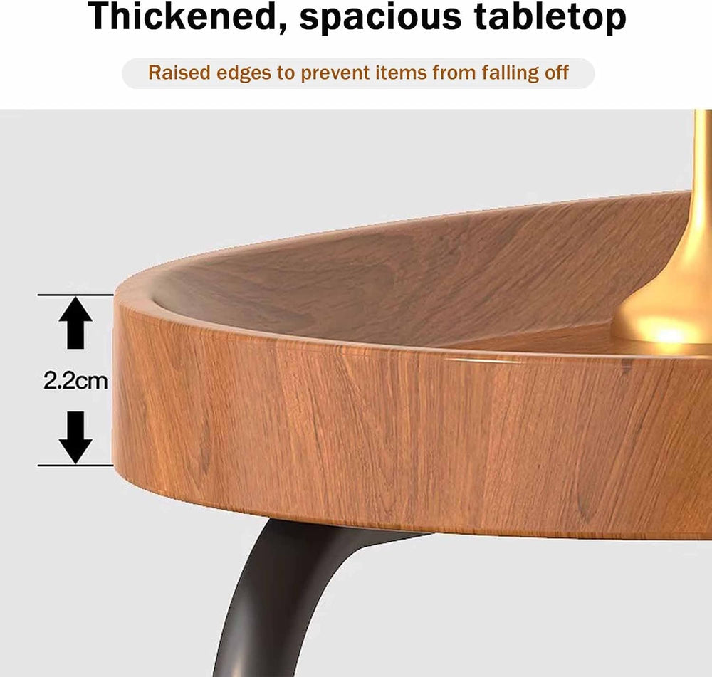 Oval Side Table, MDF Tabletop & Sturdy L-Shaped Metal Legs, Compact Sofa ...