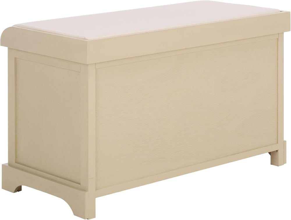 SAFAVIEH Furniture - Freddy 2-Basket Storage Bench - Sand - Solid Wood - Coas...