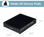 FlagShip Vertuo Pod Storage - Modern Black Metal Coffee Capsule Organizer & Space-Saving Pod Holder for Coffee Machines, Spacious 50 Vertuo Pods Capacity