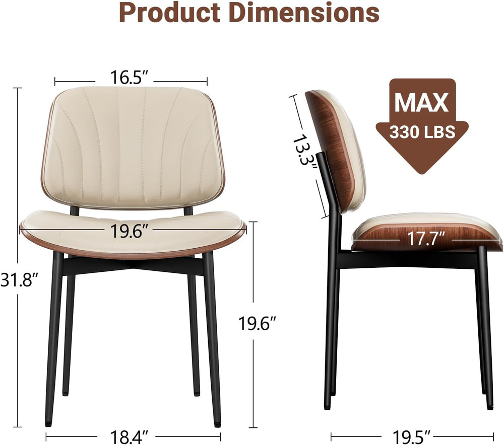 YaFiti Dining Chairs Set of 2, Mid Century Modern PU Leather Kitchen Chairs |...