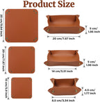 12pcs Leather Jewelry Tray for Keys and Wallet, Folding PU Leather Tray Organizer for Travel, Home or Office, Set in 3 Sizes and 4 Colors- Beige/Yellow/Brown/Black
