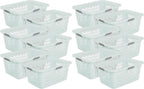 Sterilite Laundry Basket, Plastic Clothes Hamper, Large Rectangle Bin with Comfort Grip Handles and Reinforced Rim, 2 Bushel Capacity, Mint, 12 Pack