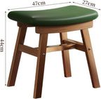 Counter Stool, Upholstered Dining Accent Side Chair, Solid Wood Saddle Stool, Work Vanity Chair, Comfortable Upholstered, for Small Space(Orange)