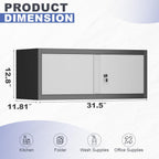 Metal Garage Storage Cabinet, Locking Cabinet Wall Mounted, 12.8" H Floating Cabinet for Warehouse, Upper Tool Cabinet for Home Office, Basement, Kitchen, RV Organization