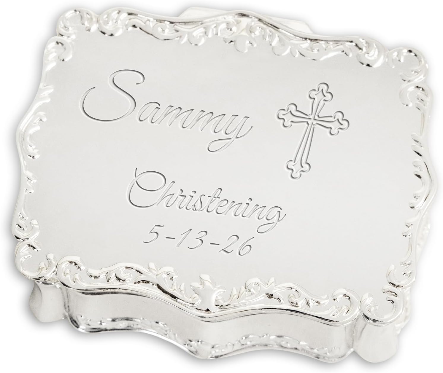 Cherished Moments Personalized Christening Rectangle Jewelry Box