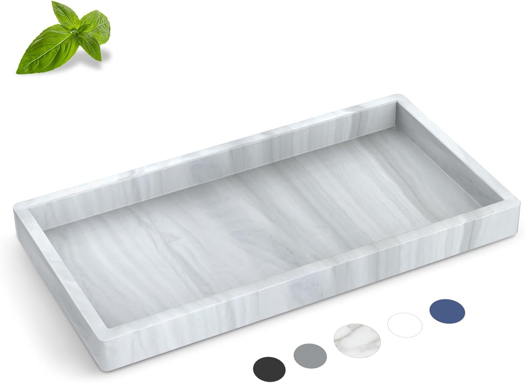 Silicone Bathroom Tray,Shatterproof Silicone Tray for Bathroom Counter,Small Vanity Tray for Bathroom Soap Dispenser Tray Toilet Tank-7.8 * 3.9in