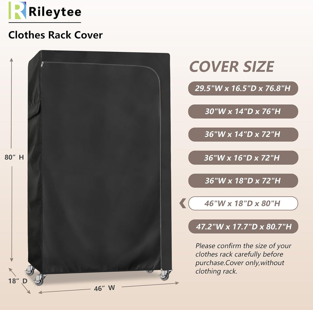 Rileytee Garment Rack Cover,600D Heavy Duty Waterproof Clothing Rack Cover,Cl...