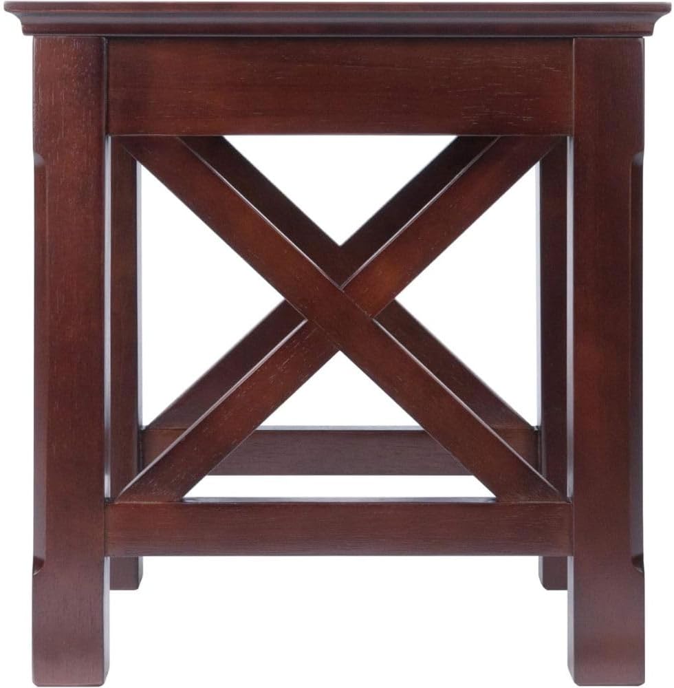 Xola Three Piece Nesting Table Set Cappuccino Solid Wood Construction with X ...