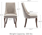 Modern Dining Chairs Set of 4, Mid Century Kitchen & Dining Room Chairs, Velvet Upholstered Kitchen Chairs with Wood Legs, Sillas de Comedor, Easy Assembly, Beige, 4 Pieces