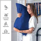 Mulberry Silk Pillowcase for Hair and Skin Pillow Case with Hidden Zipper Soft Breathable Smooth Cooling Silk Pillow Covers for Sleeping (Royal Blue, King（20"X 36"）)