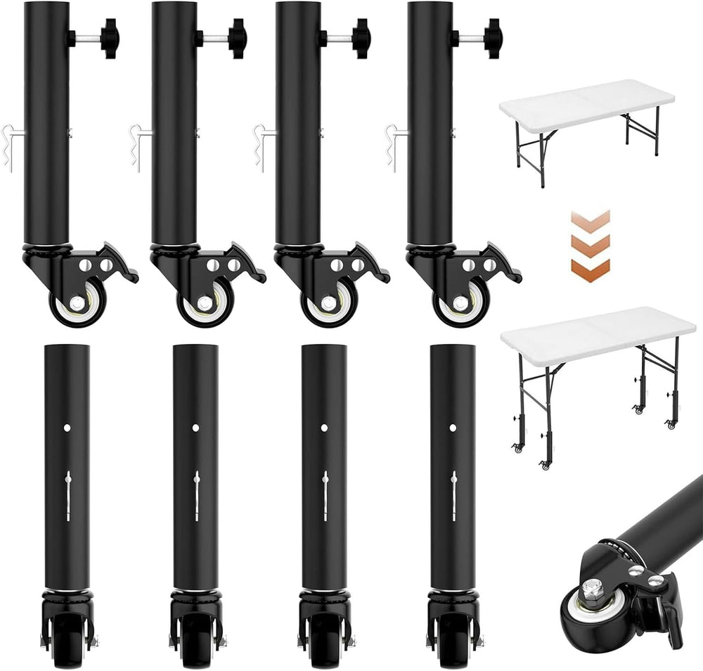 Table leg extender with casters 7in,adjustable metal table leg extender | Tab...