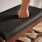 Wooden Shoe Storage Bench with Padded Top Cushion, Two-Tier Wooden Shoe Rack, Suitable for Bedrooms and Living Rooms, Black Walnut(39.4'')
