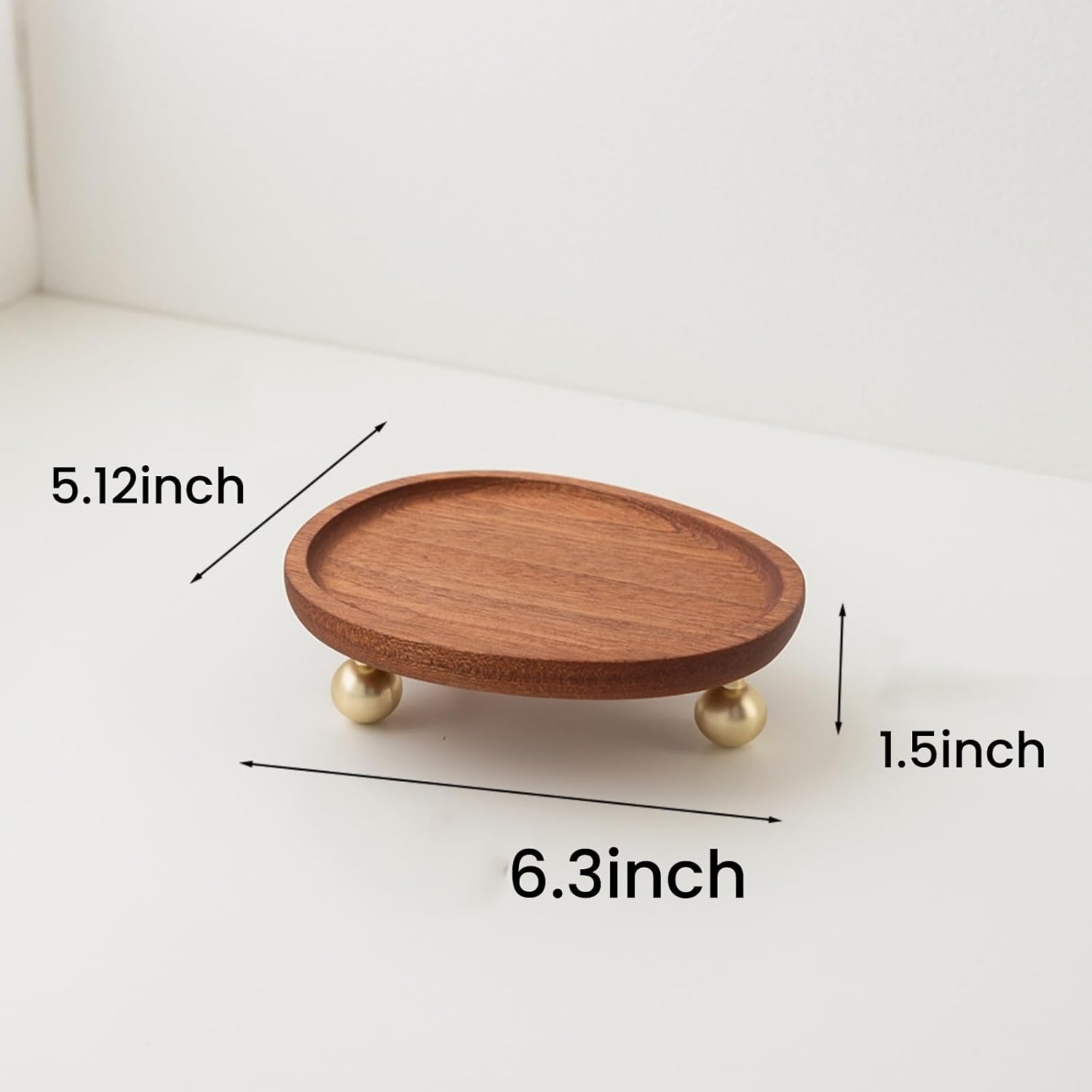 Wooden Jewelry Display Tray, Mothers Day Gifts Presentation Tray, Organizer for Rings, Necklaces, Earrings, Catchall Holder, Trinket Dish, Key Tray (Oval)