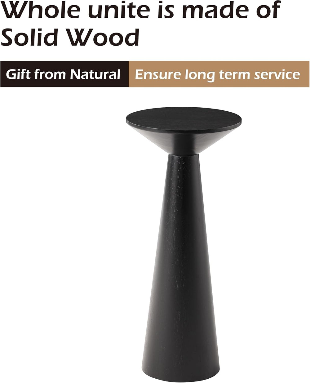 COZAYH Farmhouse Tall Pedestal End Table Small Solid Wood Martini Table Plant...