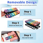 Shintop Weekly Pill Organizer 2 Times a Day, Moisture-Proof Large Vitamin Box 7 Day Secure-Locking Medicine Case with Detachable Rows for Home & Travel (Rainbow)