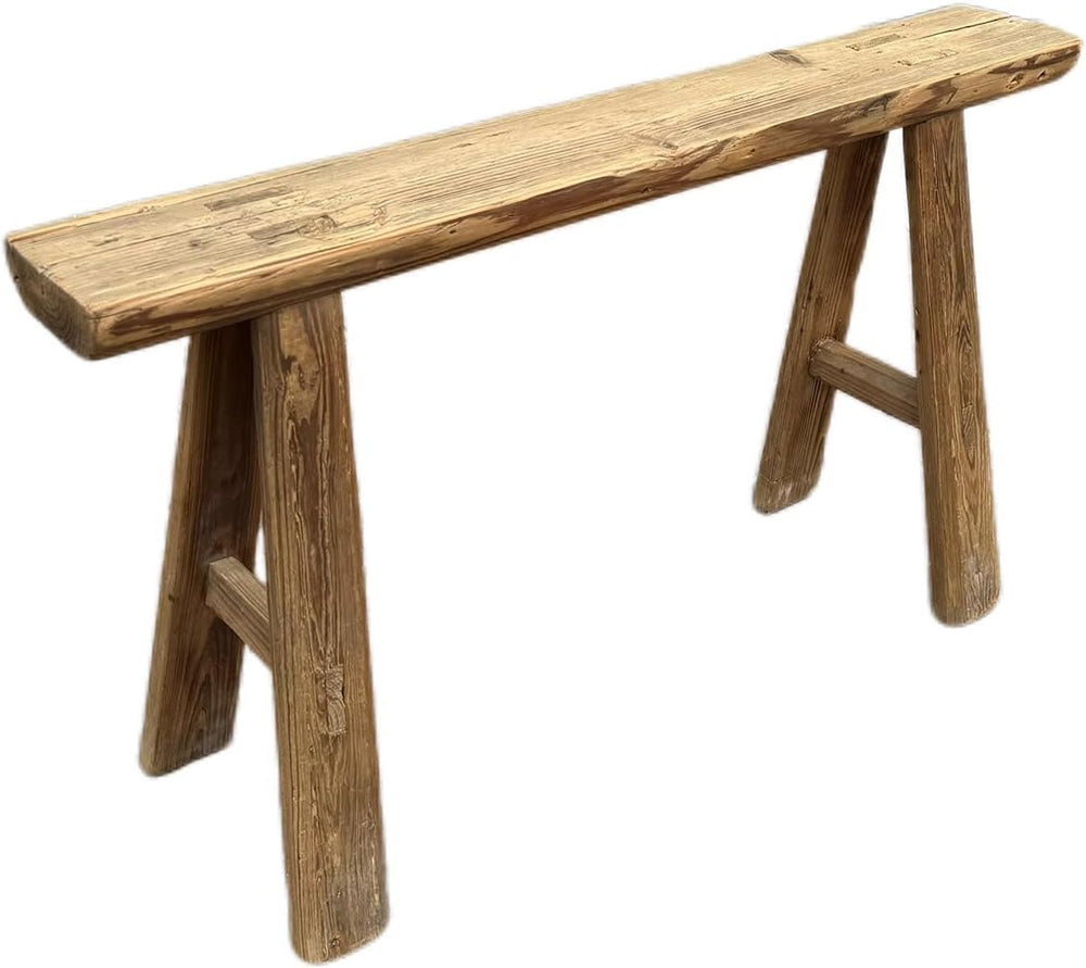 Vintage Wood Bench, Entrway bench35-36 inch | Natural Distressed Weathered Fi...