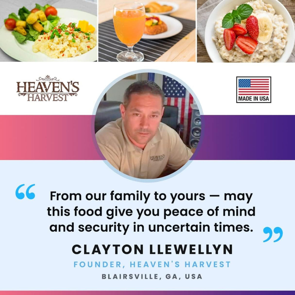 Heaven’s Harvest 25-Year Family Food Kit — Emergency Food Supply. Freeze Drie...