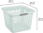 Sterilite Laundry Basket, Plastic Clothes Hamper, Large Square Bin with Comfort Grip Handles and Reinforced Rim, 1.5 Bushel Capacity, Mint, 12 Pack