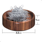 grwanpen® Magnetic Walnut Wood Paper Clip Holder,Durable Wooden Magnetic Paper Clip Dispenser Metal Pin Organizer Holder Box Large Capacity for School Office Home Paper Clip Holder for Desk