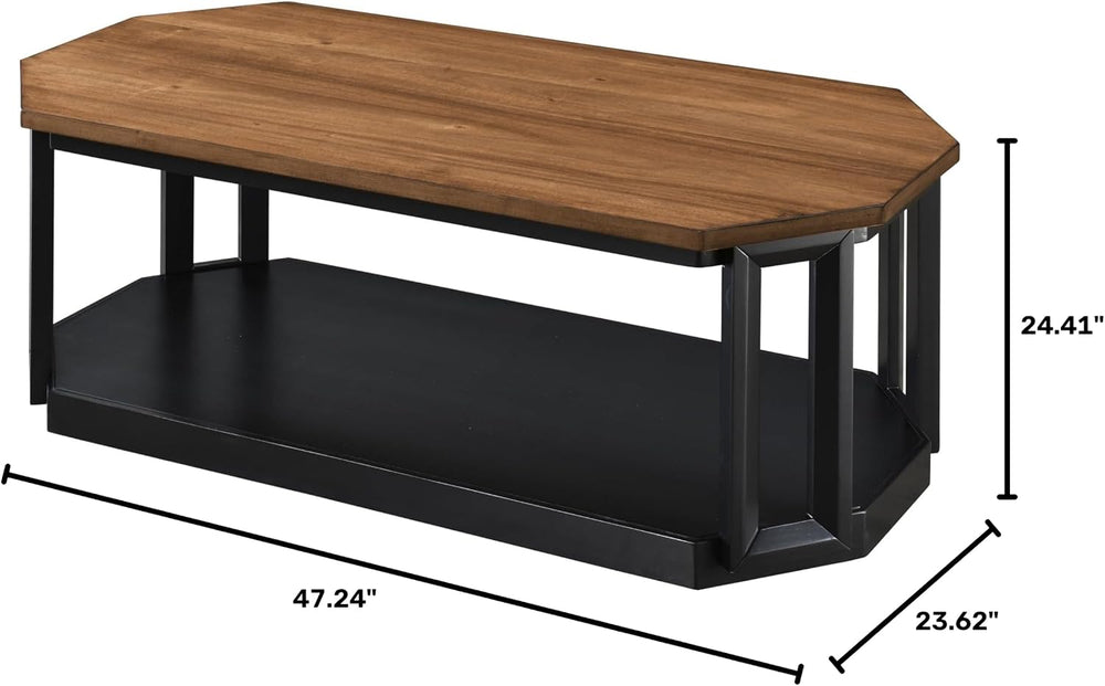 New Classic Furniture Decker 3-Piece Wood Occasional Table Set in Black/Brown