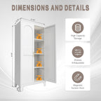 Metal Pantry Cabinet, Kitchen Pantry Storage Cabinets with 2 Door and Adjustable Shelves, Freestanding Cupboard for Kitchen, Dining Room