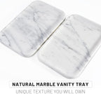 Arabescato Marble Vanity Tray - Decorative Organizer for Bathroom Countertop, Dresser, Kitchen Sink