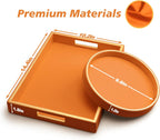 SANZIE Leather Tray Desktop Storage Organizer Premium Serving Tray Decorative Tray Valet Tray for Sundries Cosmetics Phone Wallet Cutlery