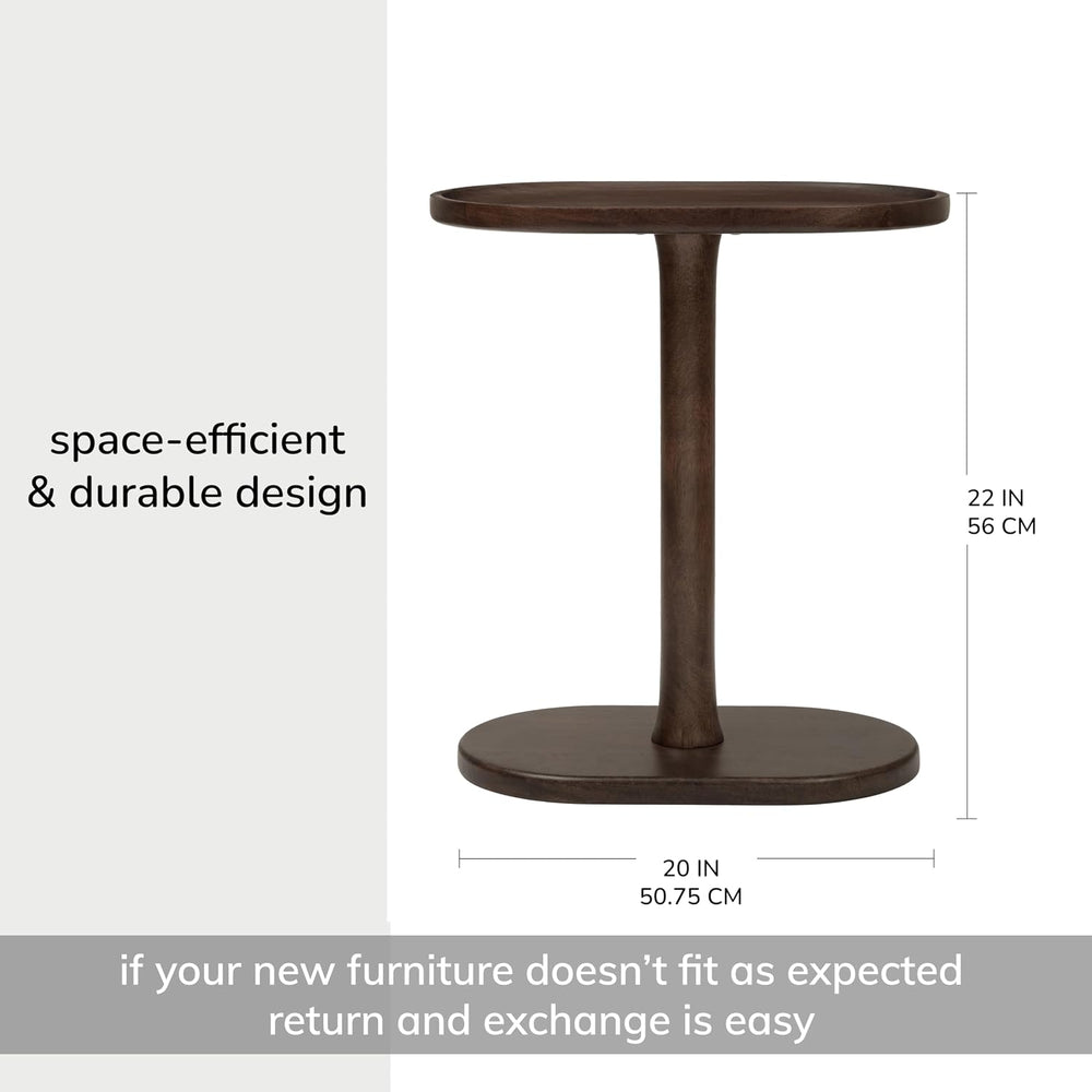 MH London Side Table - Crawford Wooden Modern C Shaped End Table - Exclusivel...