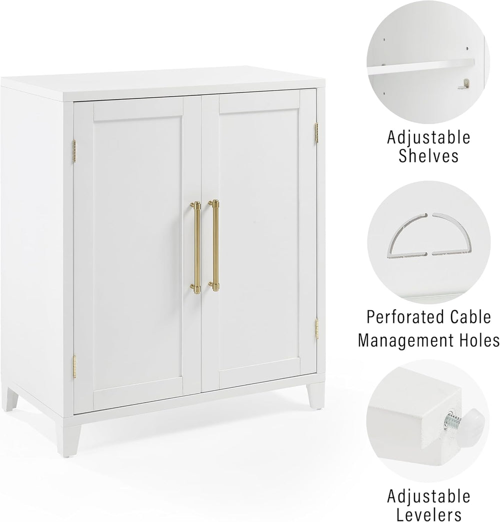 Crosley Furniture Roarke Stackable Kitchen Pantry Storage Cabinet with Doors ...