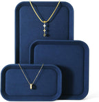 Jewelry Display, Microfiber Valet Tray,Luxury Jewelry Drawer Organizer,Premium Flat Tray,Blue Jewelry Tray