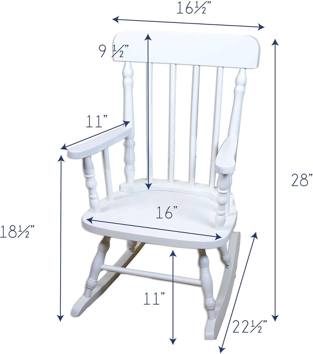 Girl's Personalized White Wood Rocking Chair Toddler Baby Gift (You are My Sunshine)