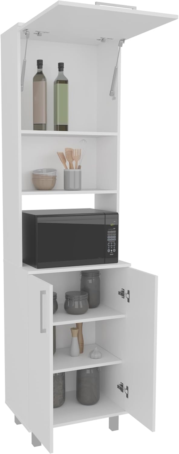 21.7" D*15.4" W*80.3" H Freestanding Kitchen Pantry with 4 She...