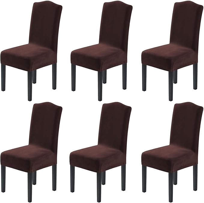 H.VERSAILTEX Velvet Dining Chair Covers Stretch Chair Covers for Dining Room ...