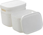 BINO | Plastic Storage Bins with Lids, 5.5 Liter - 3 Pack, White | THE TWILL COLLECTION | Plastic Bins for Organization | Woven Storage Baskets for Organizing | Pantry Shelf Organizer Basket Bin