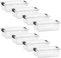 Superio Clear Storage Boxes with Lids, 4.5 Quart Plastic Container Bins for Organizing, Stackable Crates, BPA Free, Non Toxic, Odor Free, Organizers for Home, Office and Dorm, 8 Pack