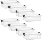 Superio Clear Storage Boxes with Lids, 4.5 Quart Plastic Container Bins for Organizing, Stackable Crates, BPA Free, Non Toxic, Odor Free, Organizers for Home, Office and Dorm, 8 Pack