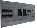 JZD 115 PCS Metal Pegboard Wall Organizer 3 Packs Metal Pegboard Kit 66x24 Inch Pegboard Panels Tool Organizer Kit with Accessories Hooks for Garage, Tool Storage,Craft Room