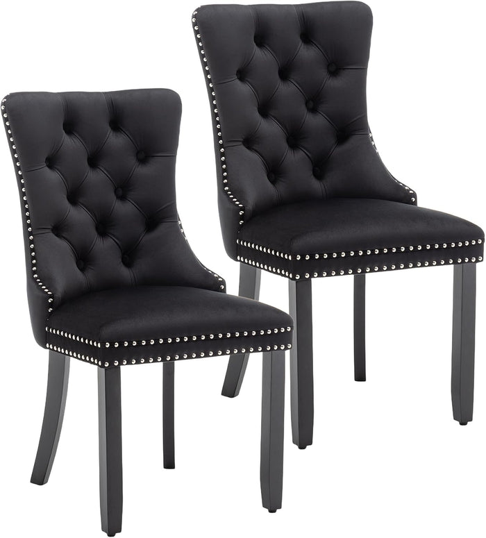 Velvet Dining Chairs, Black Dining Chairs Set of 2