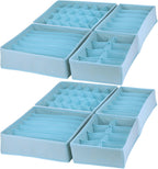 Dresser Drawer Organizer 8 Pack Clothes Underwear Sock Storage Dark Gray Drawer Dividers Blue Foldable Closet Organizer Storage Box Dresser Drawer Organizers