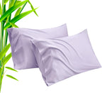 TELUS Pillow Cases Standard Size 2 Pack, Bamboo Rayon Cooling Pillowcases with Envelope Closure, Cool Breathable Pillow Cover for Hot Sleeper & Night Sweats, 20x26 inch, Purple