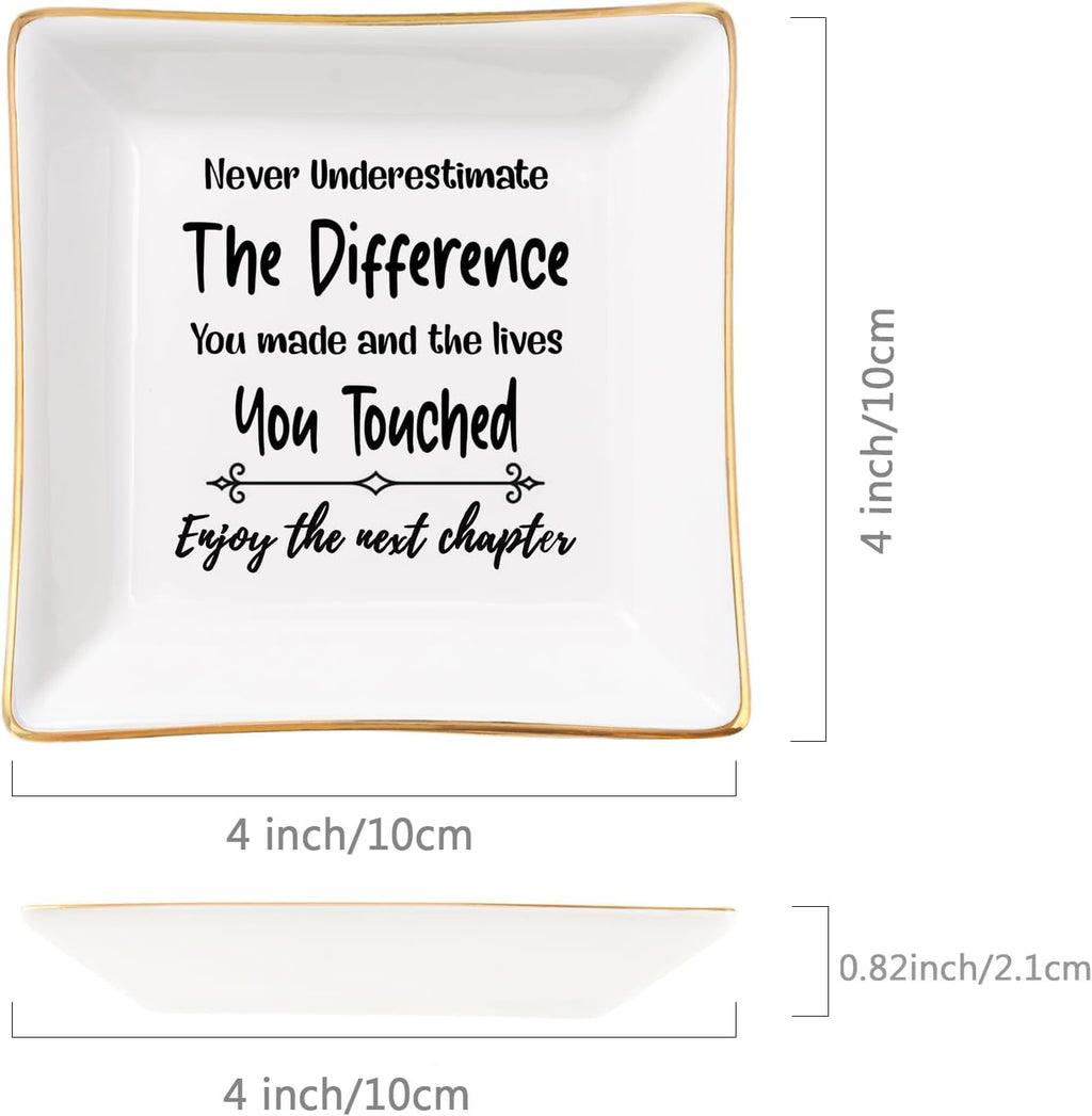 Spegiffu Retirement Gifts for Women Coworker Leaving Gifts Going Away Gift Retirement Gift Jewelry Dish for Friends Retired Teachers Nurses Doctor Boss Goodbye Farewell Gifts for Coworkers New Job