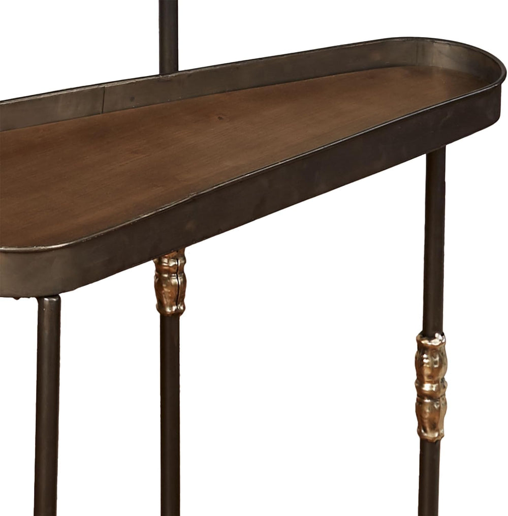 Bronwyn Metal and Wood Nesting Tables Dark Bronze Finish 28, 30.5 and 36 Inch...