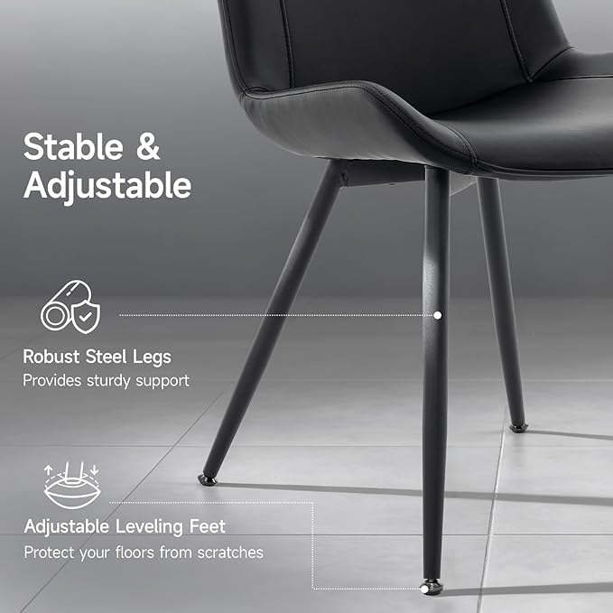 Brage Living Dining Chairs Set of 2, PU Leather Modern Armless Kitchen Dining...
