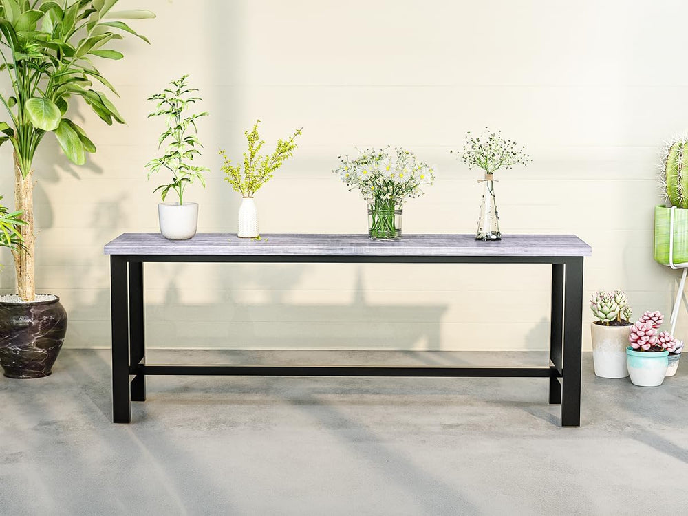 AWQM Dining Bench, Pair of 2, Table Bench, Thickened Steel Frame, Wood Bench,...
