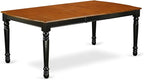 East West Furniture DOPL9-BCH-W 9 Piece Dining Room Table Set Includes a Rectangle Wooden Table with Butterfly Leaf and 8 Kitchen Dining Chairs, 42x78 Inch, Black & Cherry