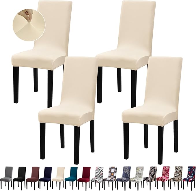 Chair Covers, Stretch Kitchen Dining Room Chair Covers Set of 4, Removable Washable Dining Chair Slipcovers for Home, Hotel, Banquet