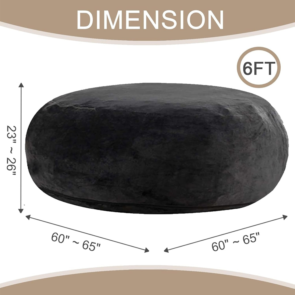 Giant Beanbag Chair 6FT Bean Bag Chairs for Adults with Filler, Reading Chair Cloud Boneless Couches for Living Room Furniture Memory Foam, Lazy Sofa