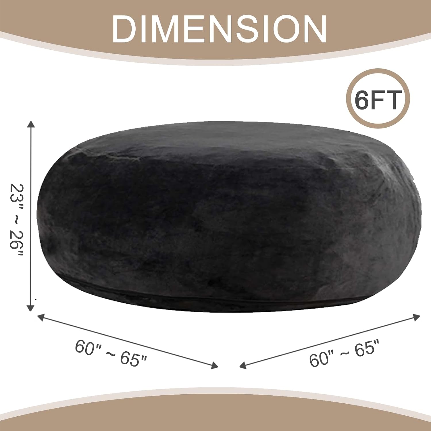 Giant Beanbag Chair 6FT Bean Bag Chairs for Adults with Filler, Reading Chair Cloud Boneless Couches for Living Room Furniture Memory Foam, Lazy Sofa